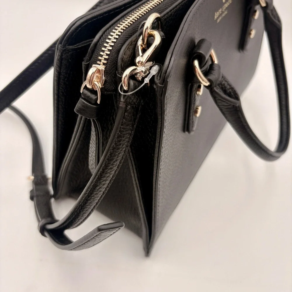 Kate Spade Mulberry Street Lise Black Pebbled Leather Satchel Bag K1115 NWT